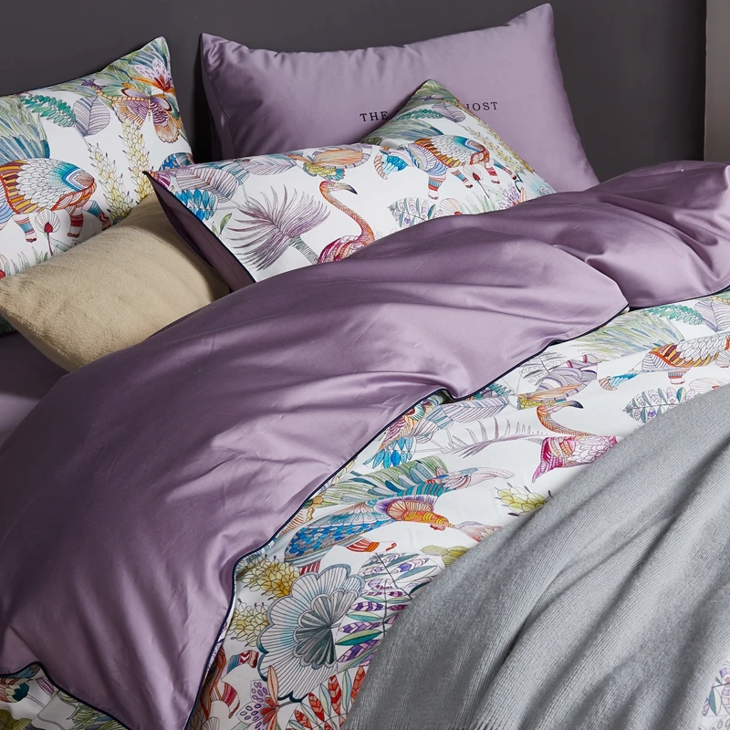 Egyptian cotton bed linen sheets, bedding sets, duvet cover, flower print, pastoral Princess bedspreads, # SW