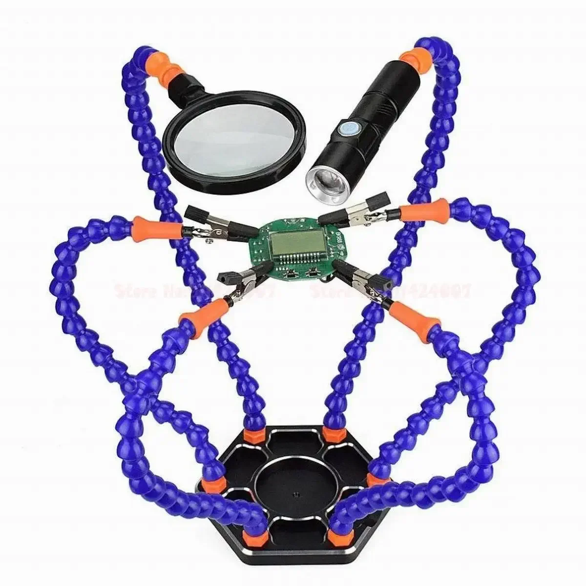 Aluminum Soldering Station Base 6 Helping Hands with Fan Soldering Tool For Assembly Repair Modeling RC Quadcopter Hobby Crafts