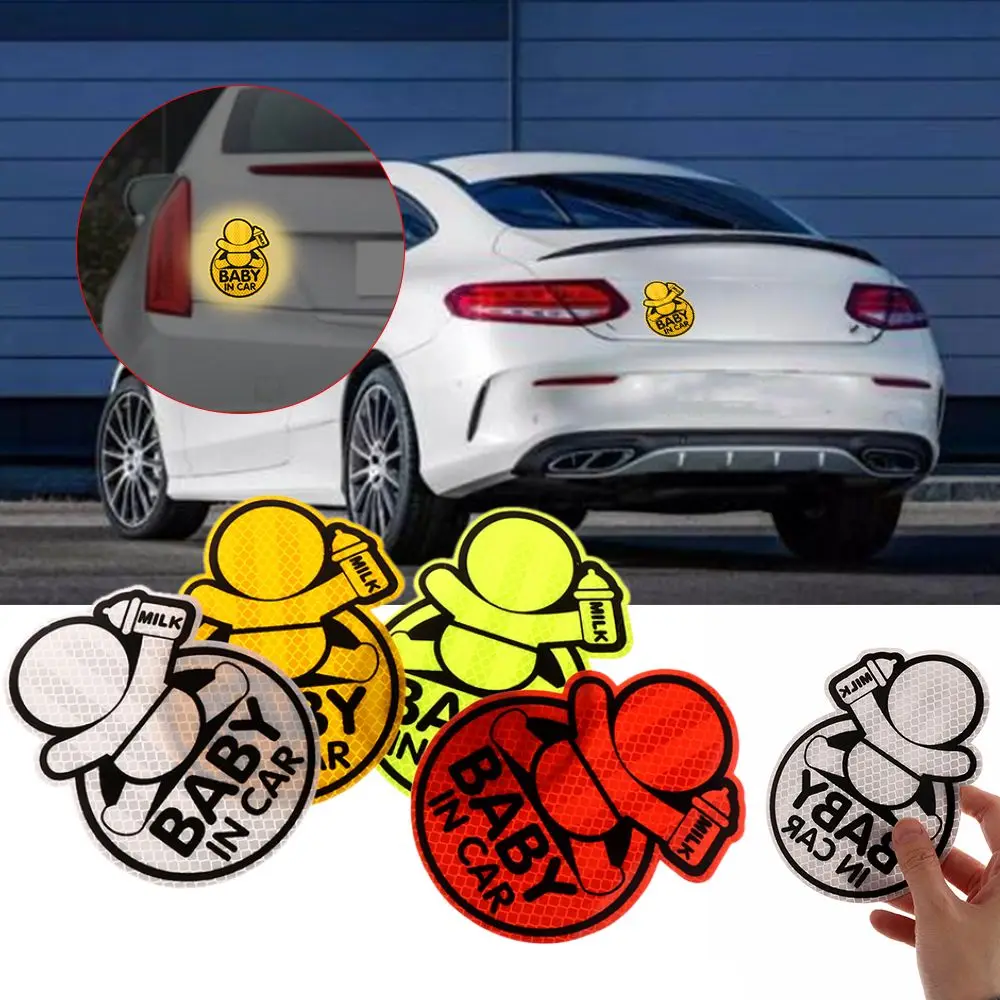 Reflective Baby On Board Baby in Car Window Bumper Sticker Vinyl Decal Cute Sign