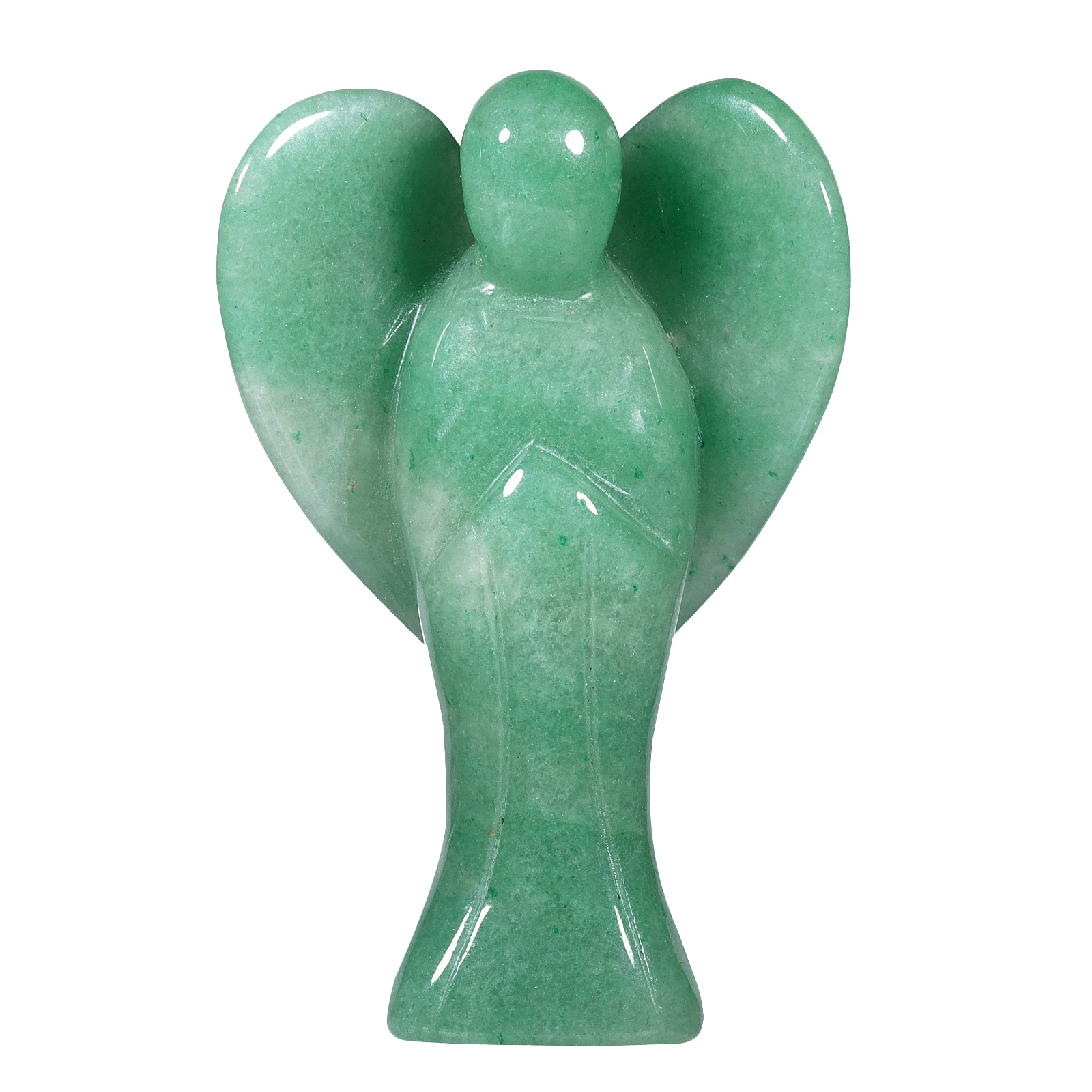 3\'\' Ntural Green Aventurine Guardian Angel Figurine Healing Gemstone Statue Handcraft Ornaments For Home Decor