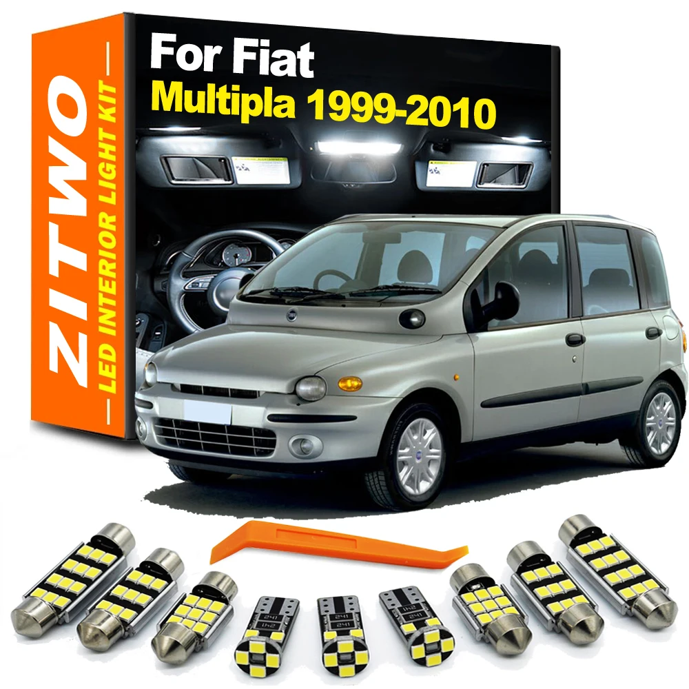 ZITWO 8Pcs Canbus No Error LED Bulb Interior Dome Reading Light Kit For Fiat Multipla 1999- 2004 2005 2006 2007 2008 2009 2010
