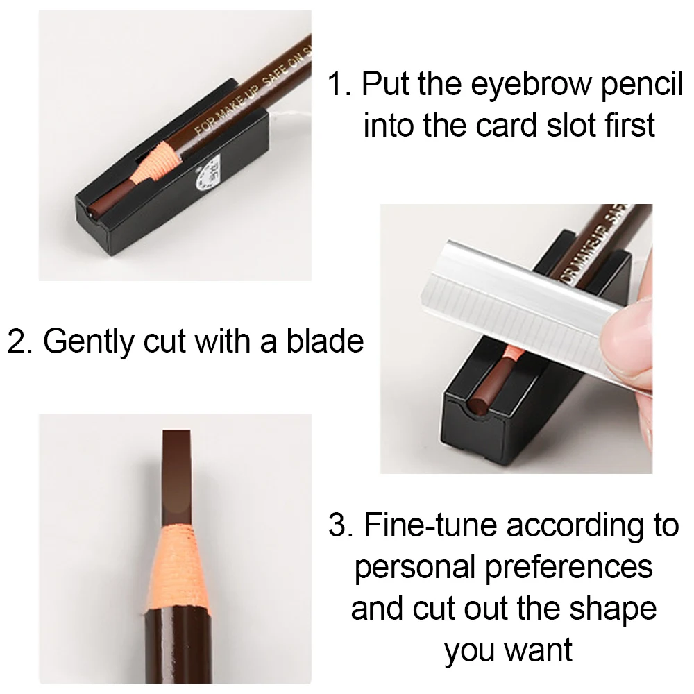 4Pcs Eyebrow Pencil With Sharpener Makeup Eyebrow Enhancers 10Pcs Brow Trimmer Blade Eye Brow Trimmer Microblading Supplies Set