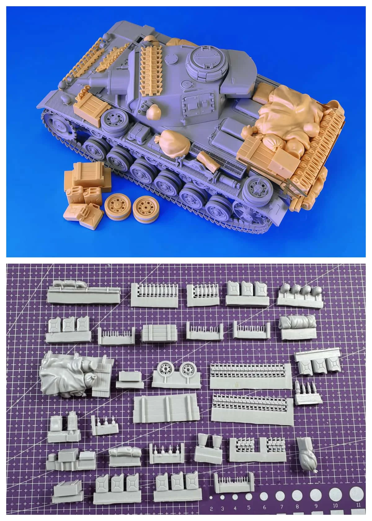 

Комплект для сборки модели из литья смолы 1/35, GK, номер танка. 3 Backlog, неокрашенный (большой комплект)