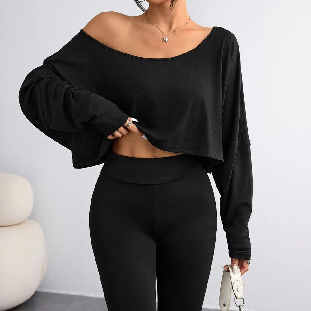 

Women's 2025 Decent All Seasons T-Shirts Long Sleeve Round Neck Plain Daily Skinny Fit T-Shirts