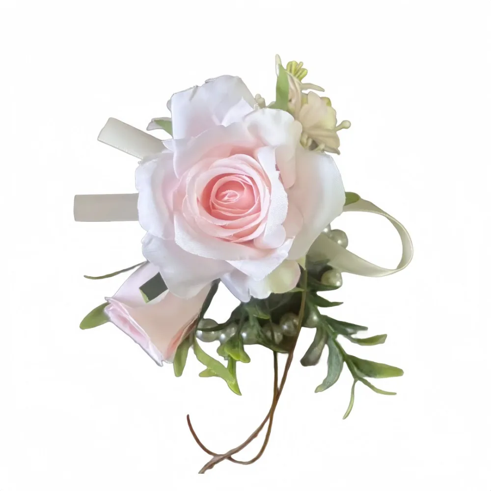 Kunstmatige Boutonnières Bloemen Roos Handgemaakte Pols Corsage Bruid Bruidsmeisje Zijde Bruidegom Borstbloem Bruiloft Accessoires