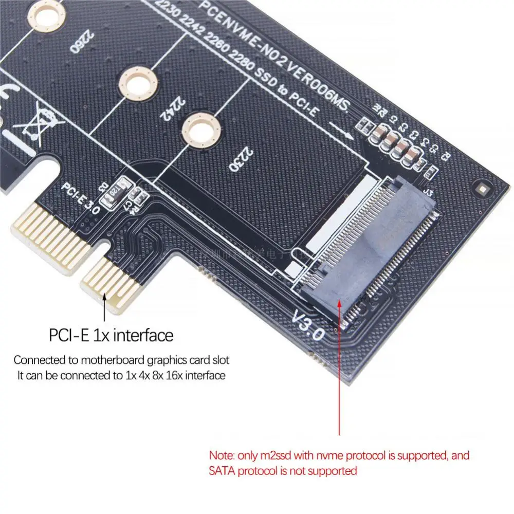 Tarjeta de expansión PCIE a M2 SSD NVME M.2 NVME a PCI-E 4X M.2 NVME SSD a PCIE tarjeta adaptadora X4 PCI Express X8 X16