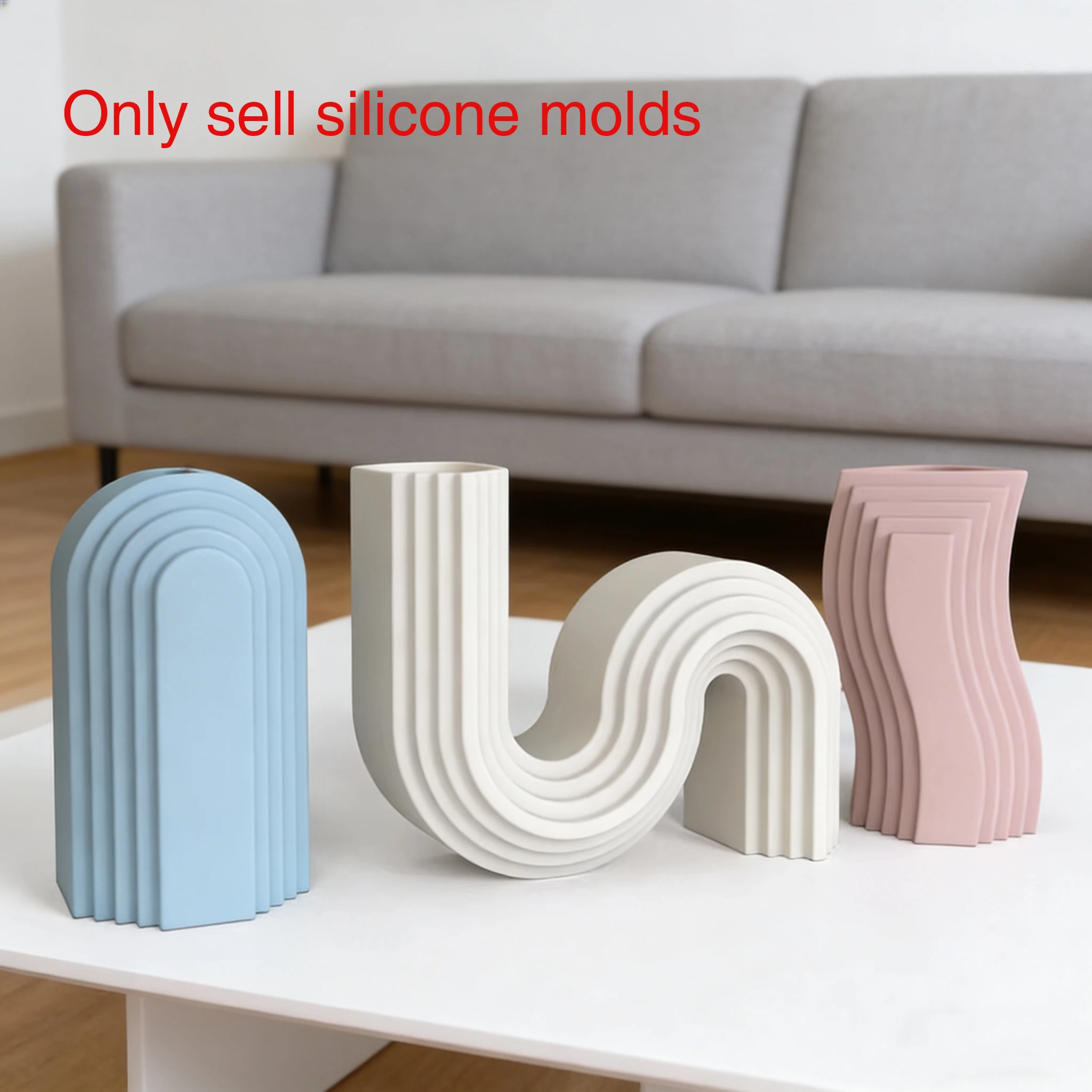 

Concrete Flower Insert Silicone Mold Creative Modeling layer Step Design Concrete Vase Brushpot Mold Nordic Home Decoration Mold