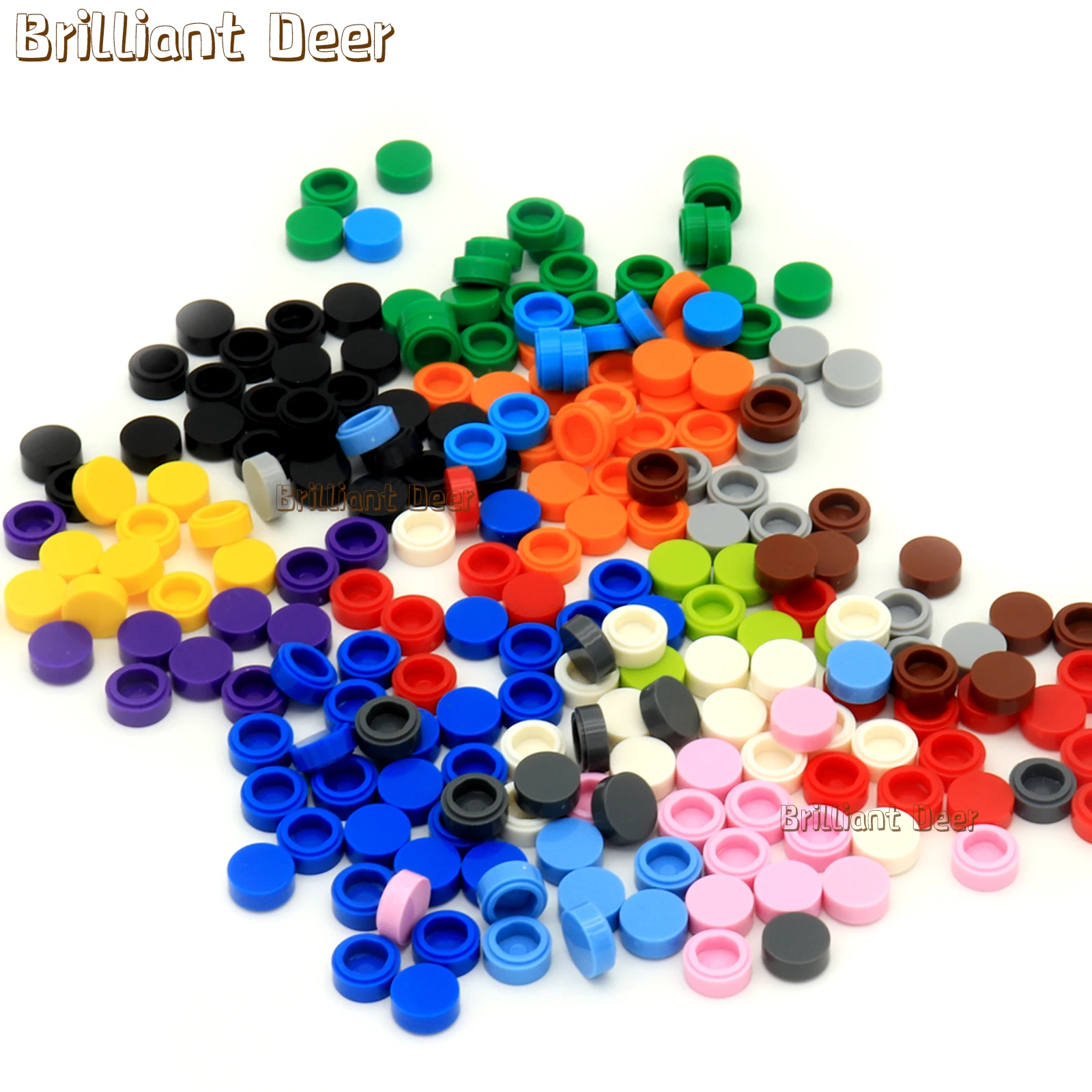 800 Stück Flache Fliesen 1x1 Punkte Runde Bausteine 35381 98138 MOC DIY Bausteine Teile für Mosaik Porträt Kunst Design Spielzeug – Detail 4