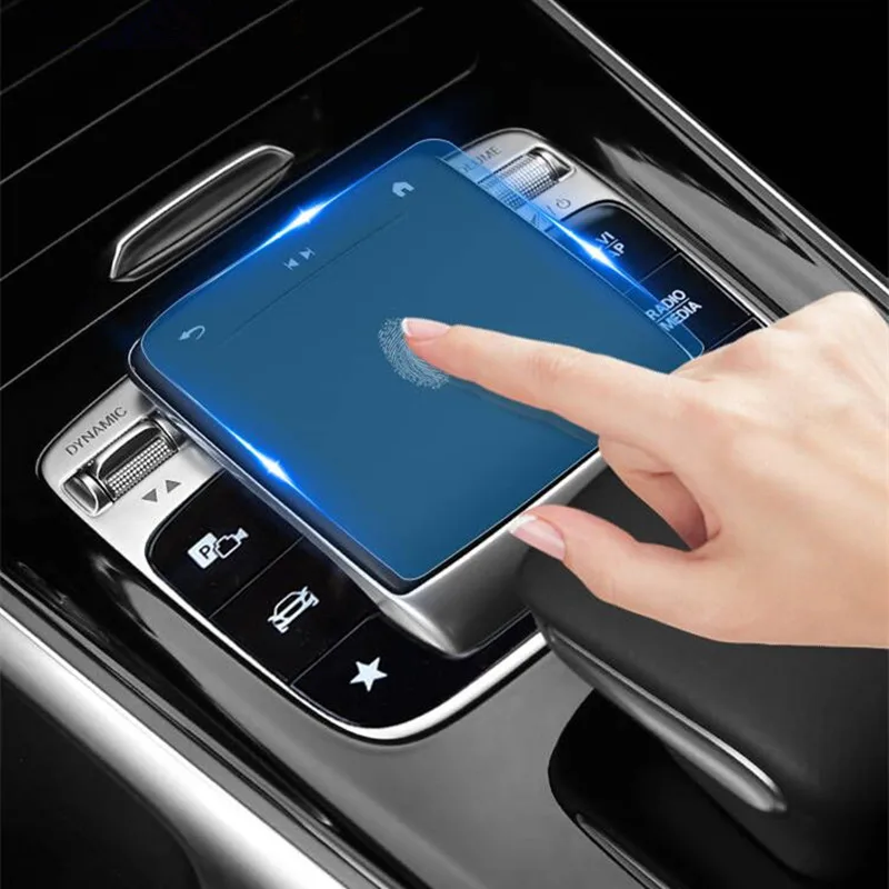 For Mercedes Benz CLA A B GLB GLE GLS Class C118 W177 W247 W167 Car Center Console Media Button Mouse TPU Protector Film Sticker