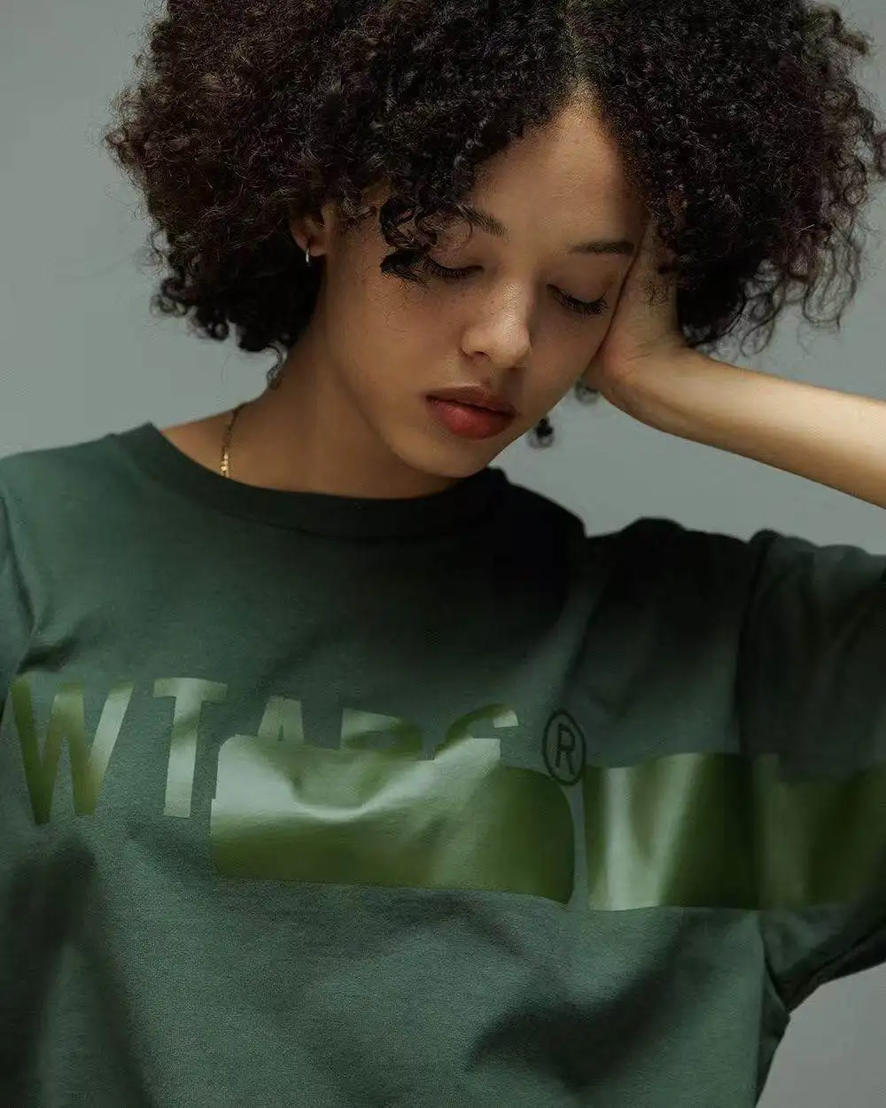 WTAPS 26SS Men's Heavyweight Graphic Print T Shirt Japanese Streetwear Oversized Solid Color Crew Neck Short Sleeve Casual Tee