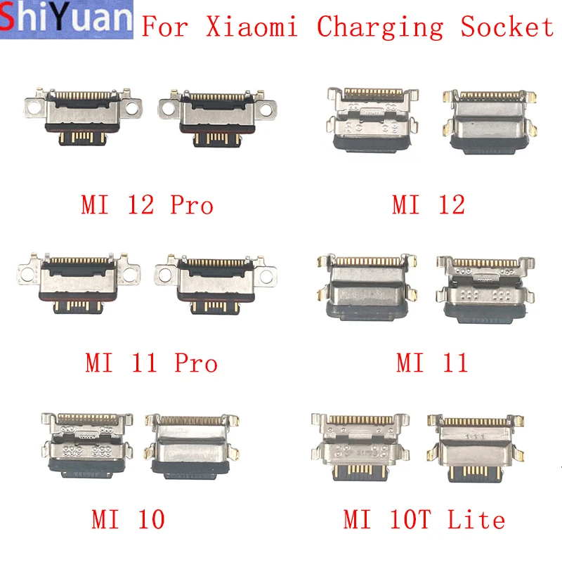 

10Pcs/Lot USB Charging Connector Port Socket For Xiaomi MI 12 11 10 11T 10T 11X 11i Charging Socket Replacement Repair Parts