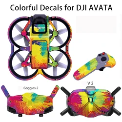 PVC Stickers for DJI Avata Drone Colorful Decals Full Body Scratch Resistant Goggles 2 V2 Flight Glasses Waterproof Cool Skin