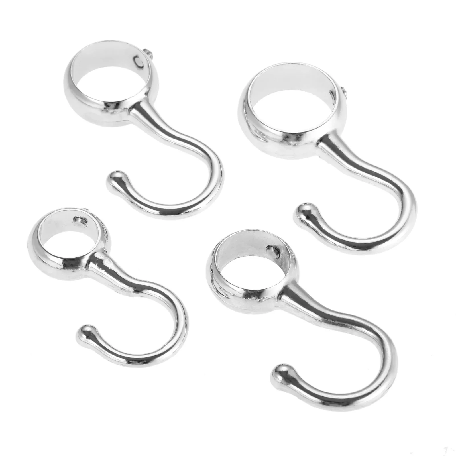 10pcs 16/19/22/25mm Wardrobe Bathroom Hanging Tube Pipe Rod Hooks Kitchen Pan Hook Bathroom Hook Hanger for Towel Clothes