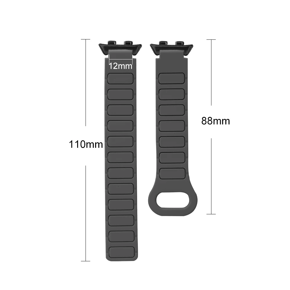12mm Quick Release Magnetic Strap For Honor Band 9 Armor Style Skin-friendly Silicone Adjustable Sport Watch Band for Men Women