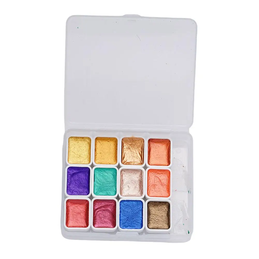 12/20/24/56 Colors Pearlescent Solid Watercolor Pigment Mineral Pearl Pigment Set Art Glitter School Stationery Nail Decor