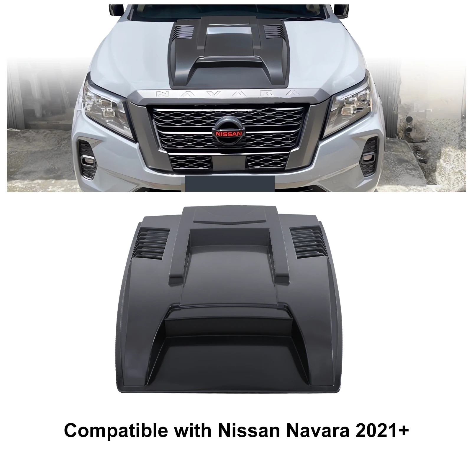 

Matte Black Bonnet Scoop Hood Cover For Nissan Navara Frontier D23 NP300 2021 2022 2023 2024 2025 Car Accessories Guard SL PRO4X