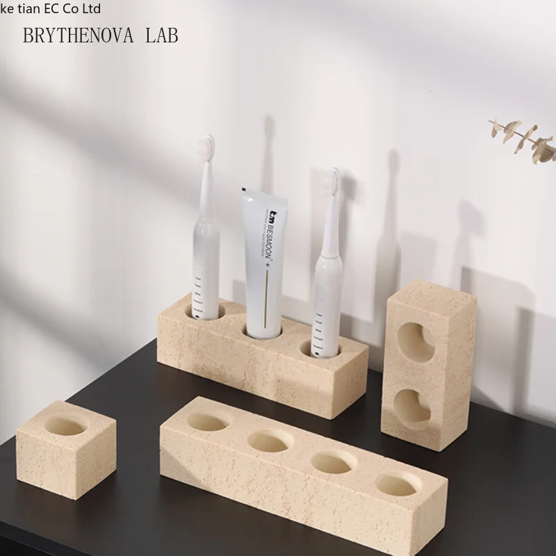 Wabi-sabi Wind Tunnel Stone Electric Toothbrush Holder Bathroom Storage Toothbrush Rack Light Luxury Advanced Holder