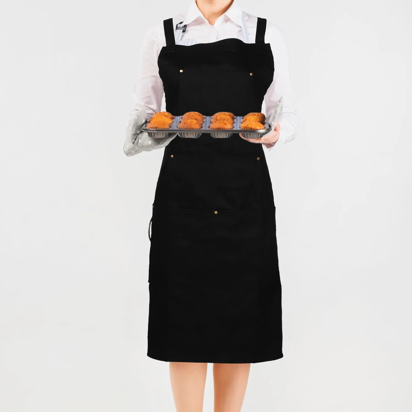 

Waterproof Apron For Women With Pockets Kitchen Cooking Baking Cleaning Workwear Polyester Aprons Chefs Hair Salon Mens