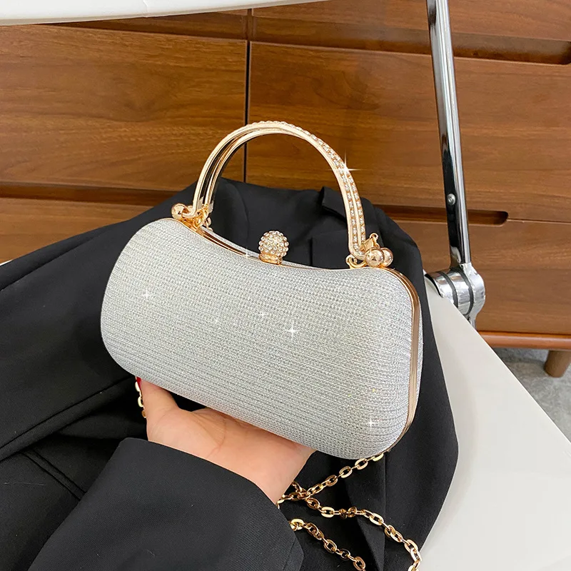 Sac à Paillettes Pour Femme - Doré - Avec Strass - Sac De Soirée