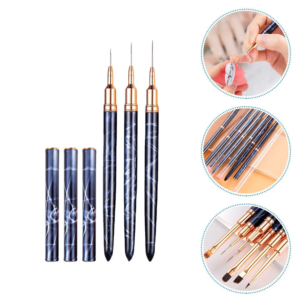 

3pcs Art Pen Set Ultra-Fine Liner Brush For Gel Polish Manicure Design Portable Nail Salon Tools Professional Nail Art Supplies