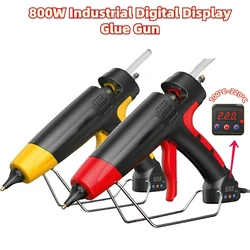 800W Professional Hot Melt Glue Gun Digital Adjustable Temperature Copper Nozzle 11 Mm Glue Sticks Industrial Tools Silicone Gun