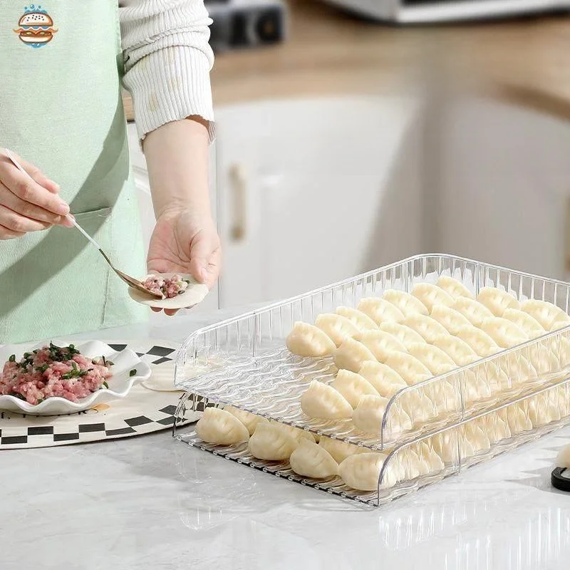 New Multi-layer Dumpling Mat Rectangular Large Capacity Food Grade Anti-stick Home Use Can Be Placed in the Fridge Dumpling Tray