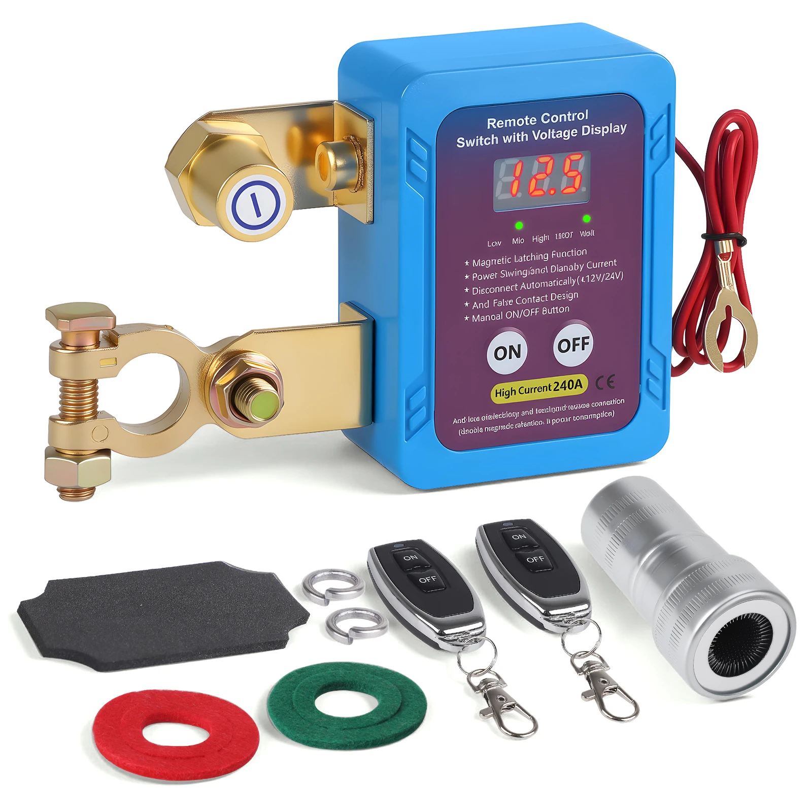 240A 12 فولت بطارية عن بعد مفتاح فصل مع شاشة عرض الجهد Led التلقائي إيقاف الطاقة التبديل مكافحة سرقة لسيارة شاحنة قارب #3