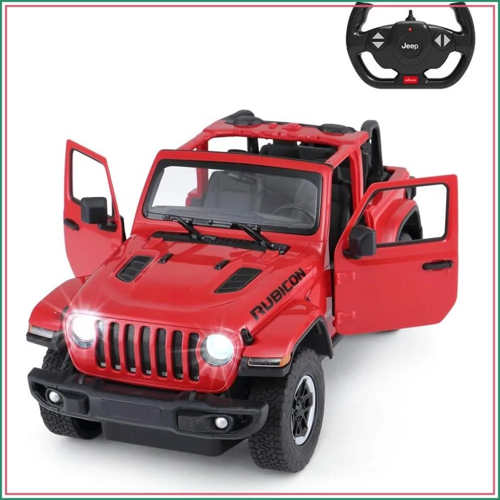 

1:14 Jeep Wrangler JL RC Off-Road Racing Vehicle, Spring Suspension, Opening Doors, 2.4GHz Remote Control Car for Adults