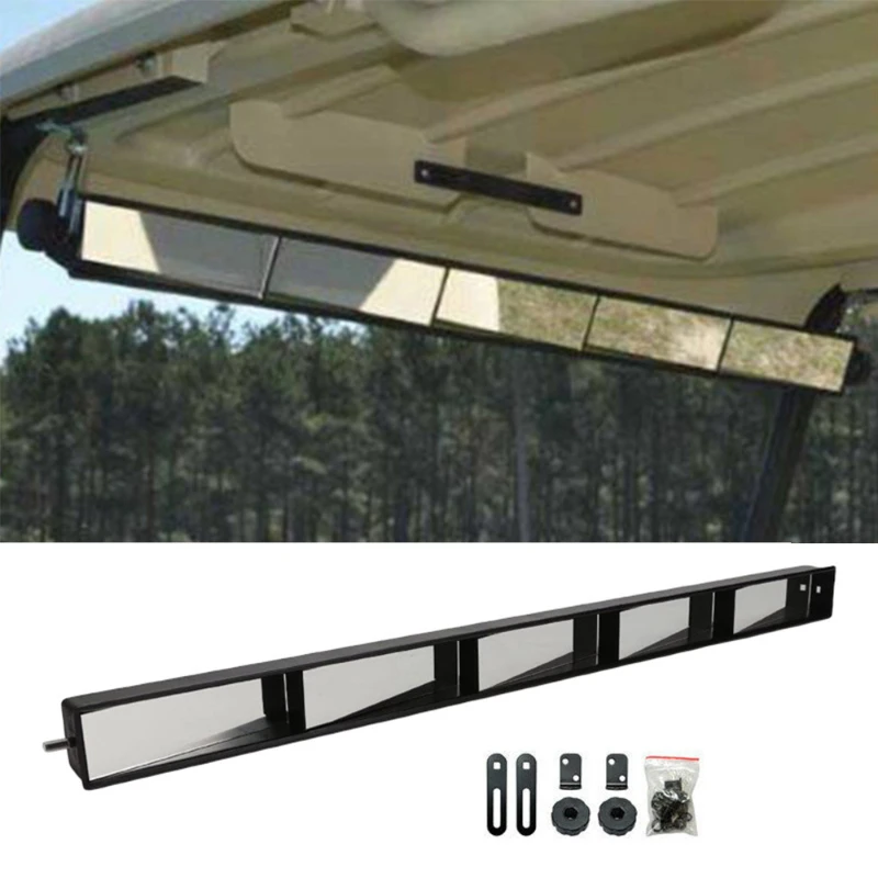 Golf course car rearview mirror, beveled five-sided central mirror, five-sided mirror