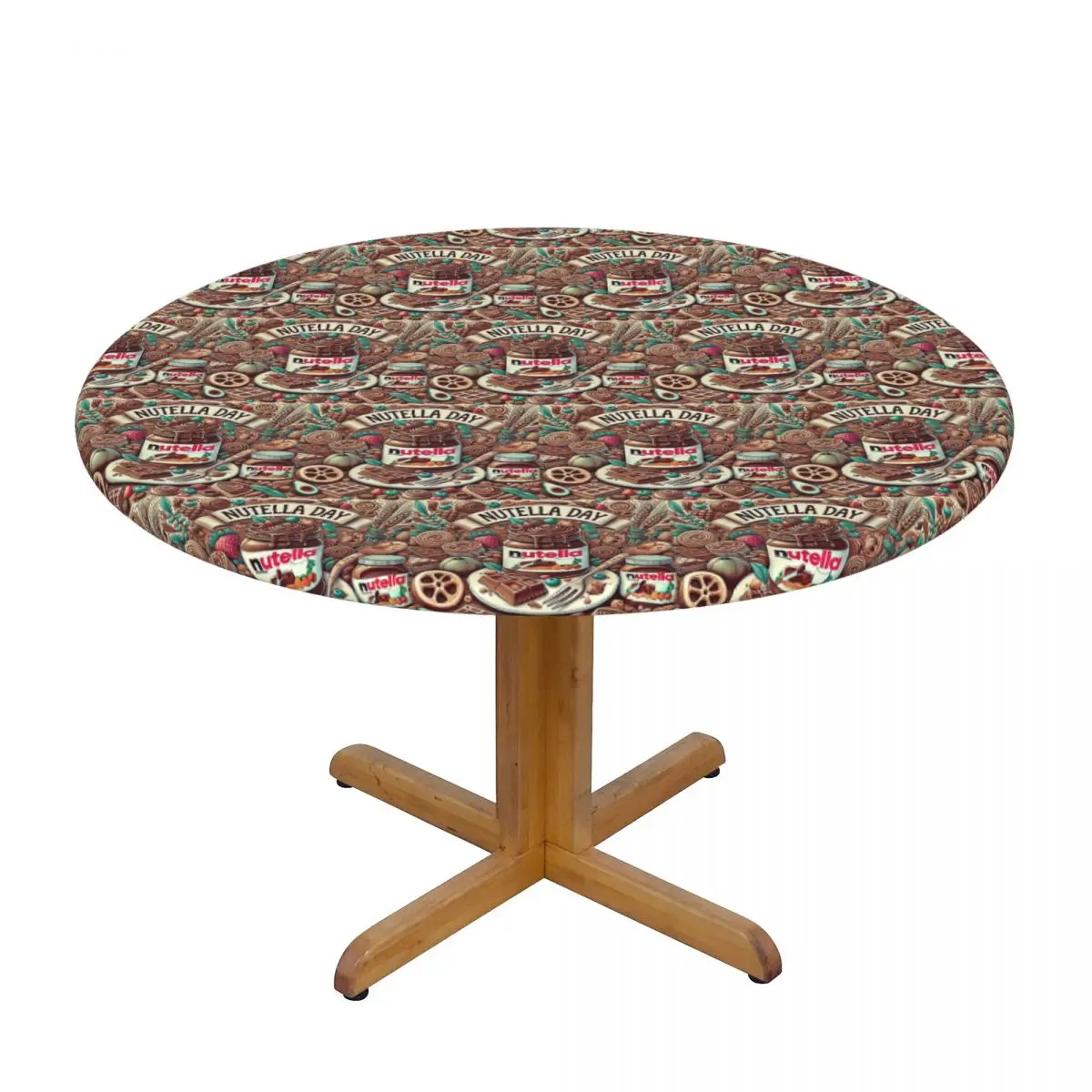 Italy Nutella Jar Waterproof Round Tablecloth Oilproof Table Cloth for Kitchen Events Dining Table Cover
