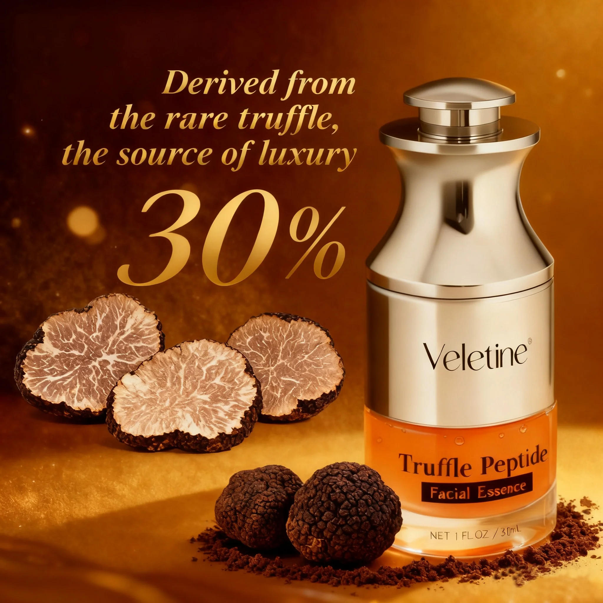 2 Pack Veletine Truffle Peptide Facial Firming Serum 30ml,  Anti-Aging Skin Tightening Moisturizing Serum