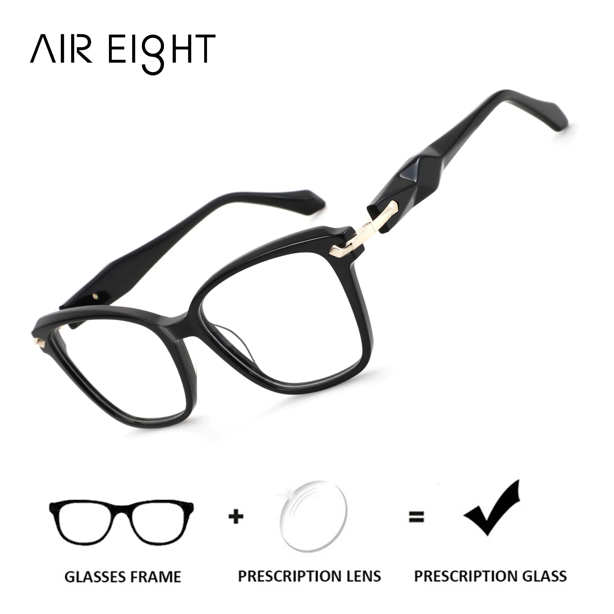 

AIR EIGHT Acetate Butterfly Custom Prescription Glasses For Women Blue Light Multifocal Progressive Lenses Photochromic Eyewear