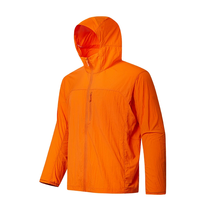 

Men's Sun Protection Hooded Jacket, UPF 50+ Windproof Skin Coat, 100% Nylon, Solid Color (6 Colors), XS-2XL