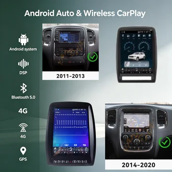13-calowy odtwarzacz multimedialny samochodowy z Androidem 13.0 Octa Core do Dodge Durango 2011-2020, radioodbiornik stereo, 4G WIFI GPS, jednostka główna