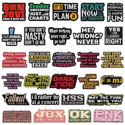 Colored Phrase Letter Metal Brooch OK,PNK,HSS,START NOW Phrase Badge Punk Slogan Lapel Pins Jewelry Gift Letters Brooch Accessor