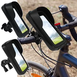 Bike Phone Holder Bag 6.5inch Waterproof Bike Handlebar Bag 360° Rotatable Bike Phone Holder Bag Bike Accessories for Phones