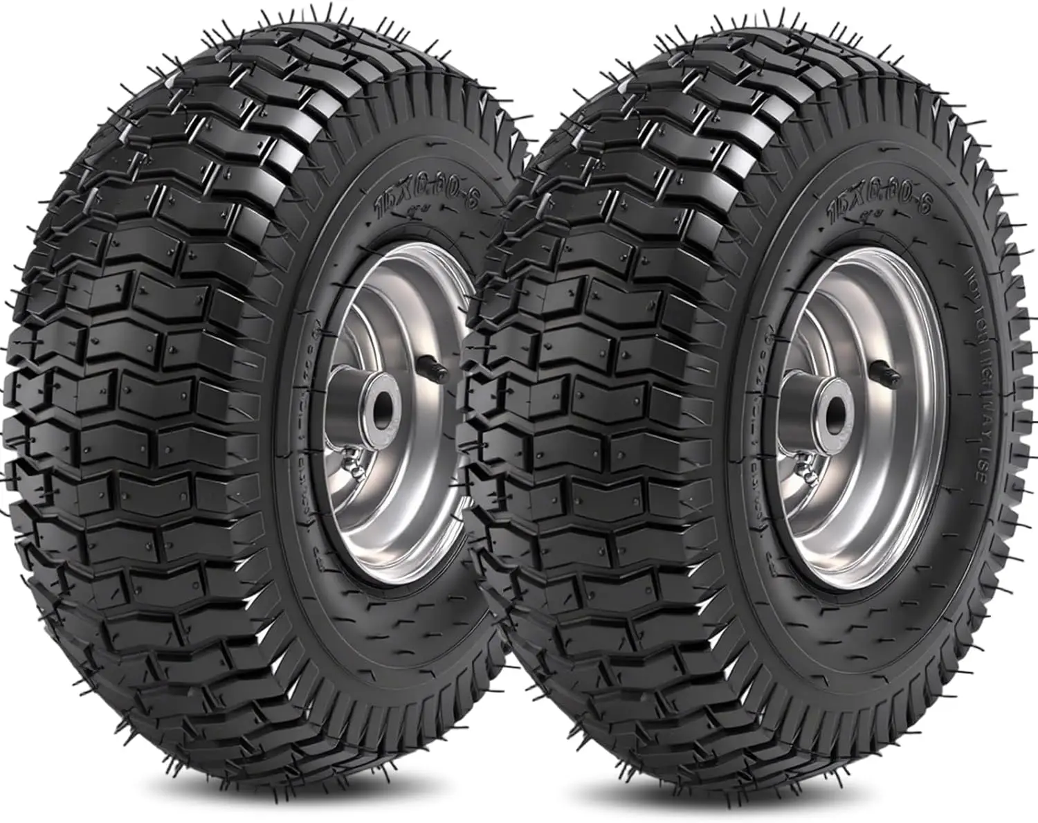 

Комплект из 2 шин и колес для газонокосилок, подходит для John Deere, Craftsman, Husqvarna, 15x6.00-6nhs с втулками 3/4 дюйма