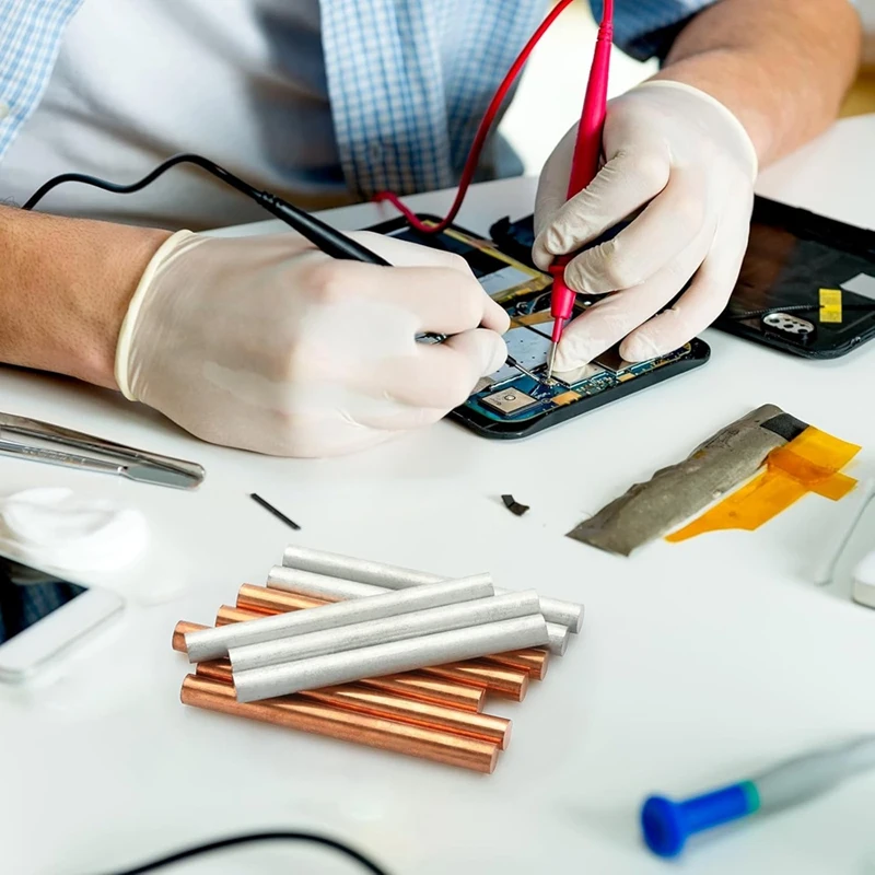 Cuivre pur et zinc pour galvanoplastie, métal rond, projet d'artisanat en métal, longueur 100mm, diamètre 10mm, le plus récent, 10 pièces