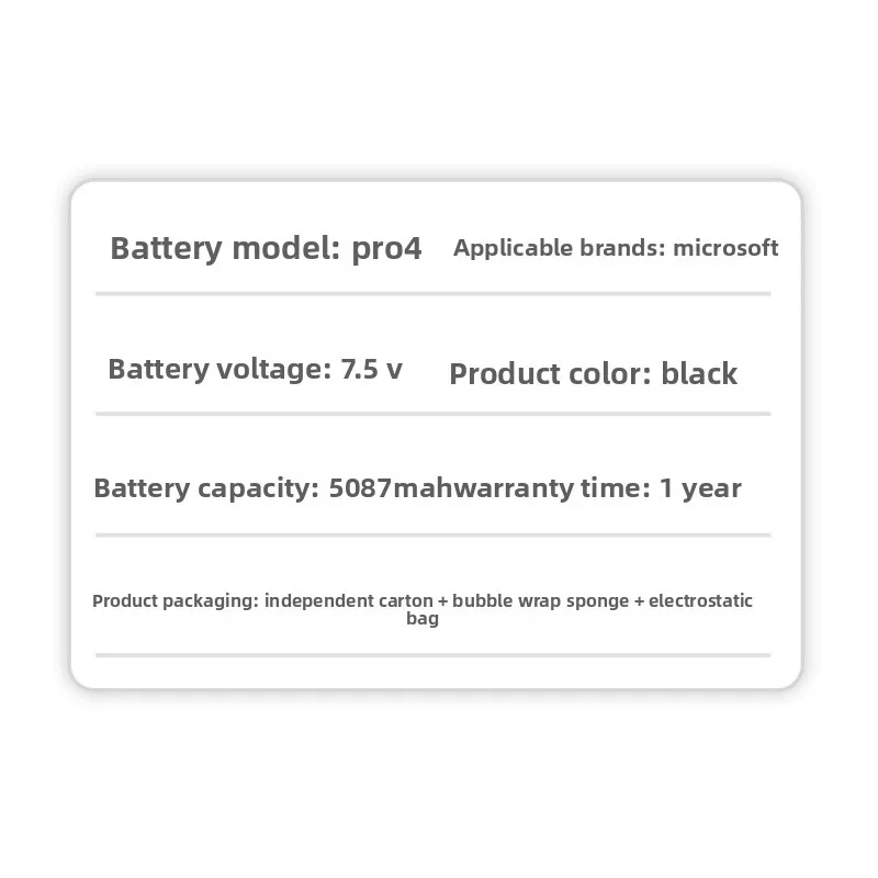 สำหรับไมโครซอฟต์ เซอร์เฟซ โปร 4 1724 DYNR01 G3HTA027H แบตเตอรี่แล็ปท็อปคุณภาพสูงแบตเตอรี่ความจุสูงเปลี่ยนแบตเตอรี่