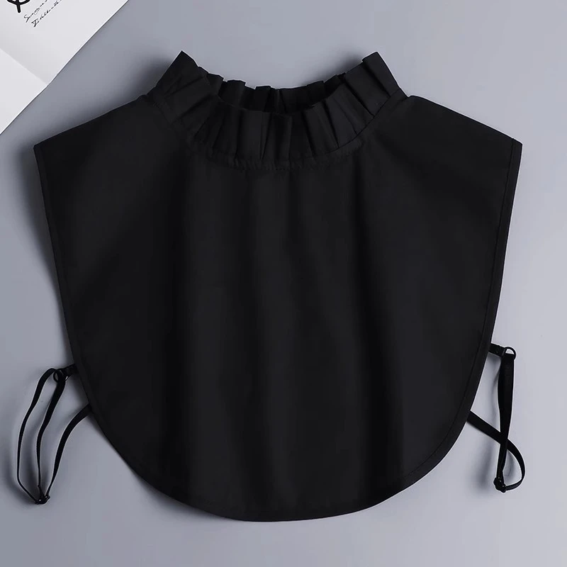 

Элегантные свитера, рубашка с рюшами, декоративный воротник для женщин и девочек, съемная полурубашка, блузка, плиссированный накладной воротник-стойка, топ