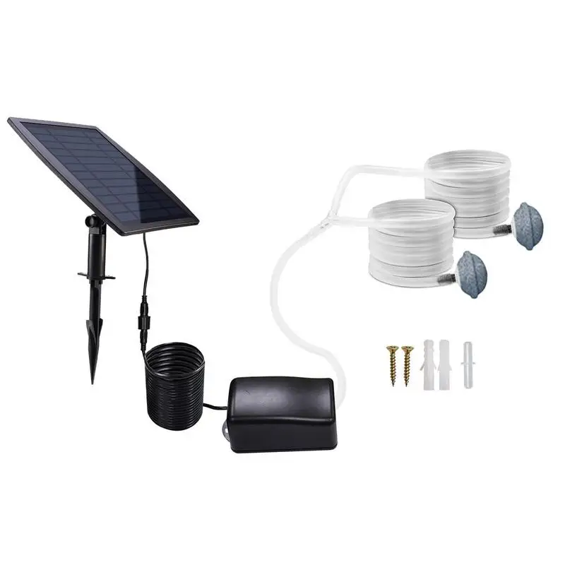 2.5W Solar Powered Aquarium Air Pump High Power Fish Tank Air Bubbler Household Multiple Mode Air Compressor Oxygenator For Tank