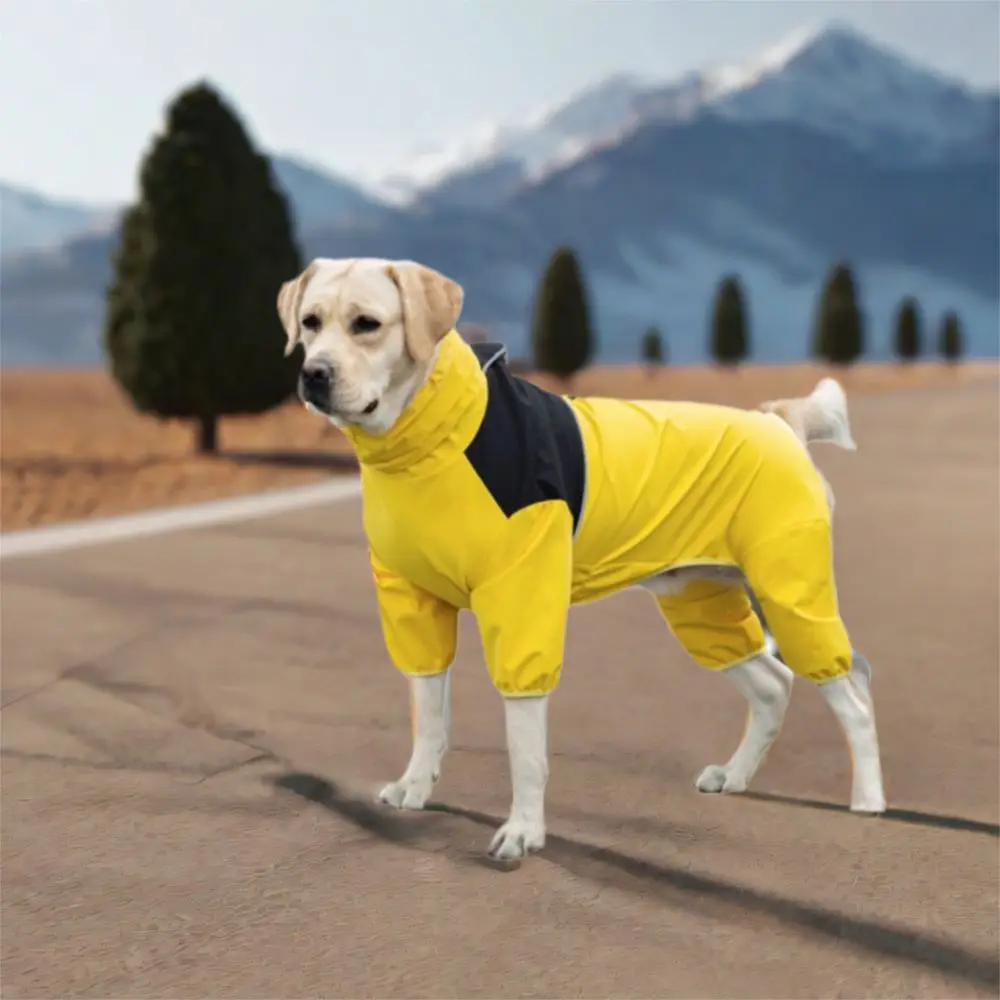 Dog Rain Overalls Reflective Dog Raincoat Adjustable Breathable Waterproof Dog Clothes Waterproof Pet Raincoat Rainy Weather