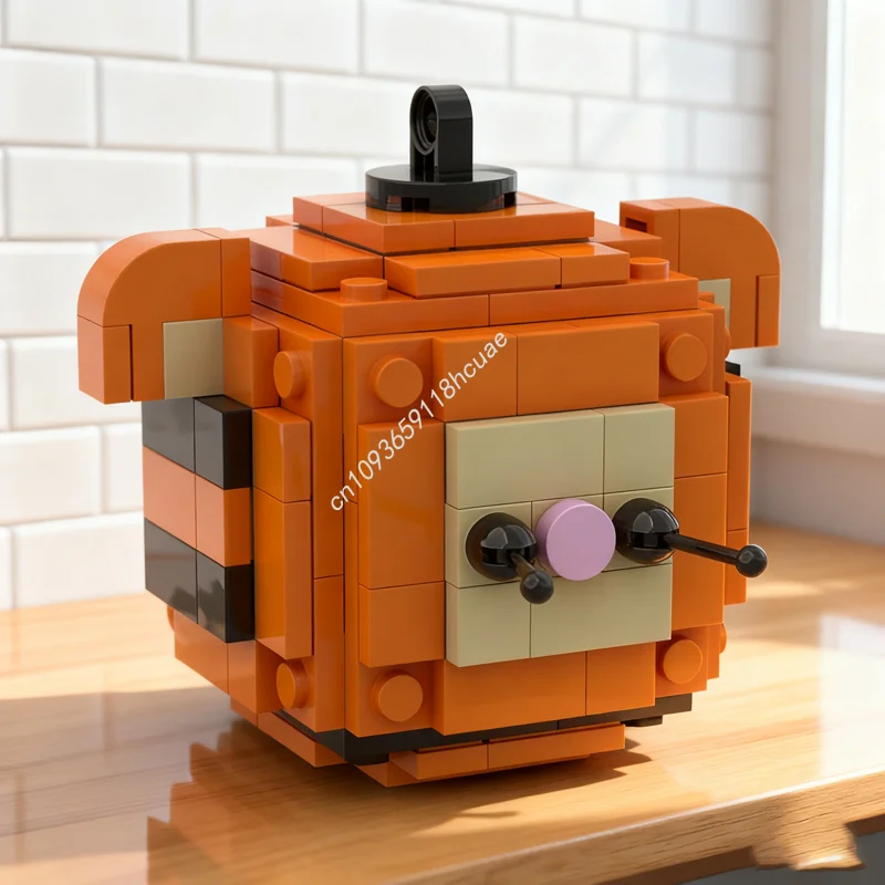 

144 шт. MOC тигра орнамент смещенная модель строительные блоки Рождественский подарок архитектура DIY креативные игрушки кирпич детский день рождения