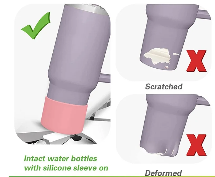 2PCS Silicone Bottle Bottom Protective Cover for Stanley Cup Insulated Cup Protective Sheath With Strong Toughness And Anti Slip