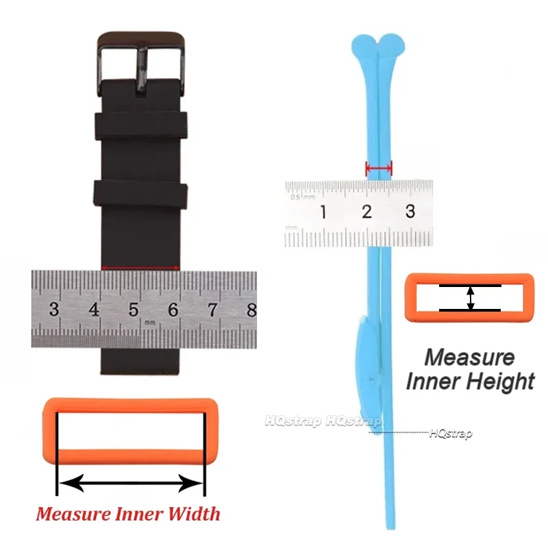 4 قطعة المطاط ساعات سيليكون الفرقة حارس 16 مللي متر 18 مللي متر 20 مللي متر 22 مللي متر 24 مللي متر 26 مللي متر حزام ساعة اليد حامل الأمن حلقة حلقة معصمه خواتم #4