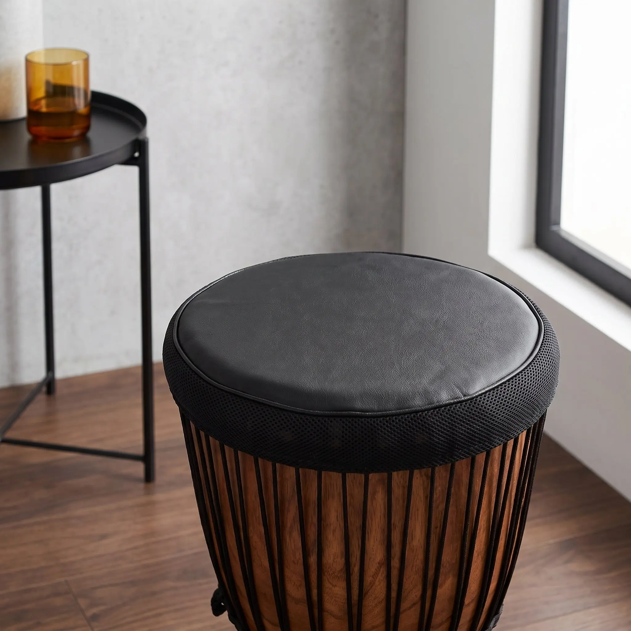 PU African Drum Skin Cover Humidity Resistant Grime Blocking Snug Fit Noise Reducing Drum Surface Protector for Beginner Djembe
