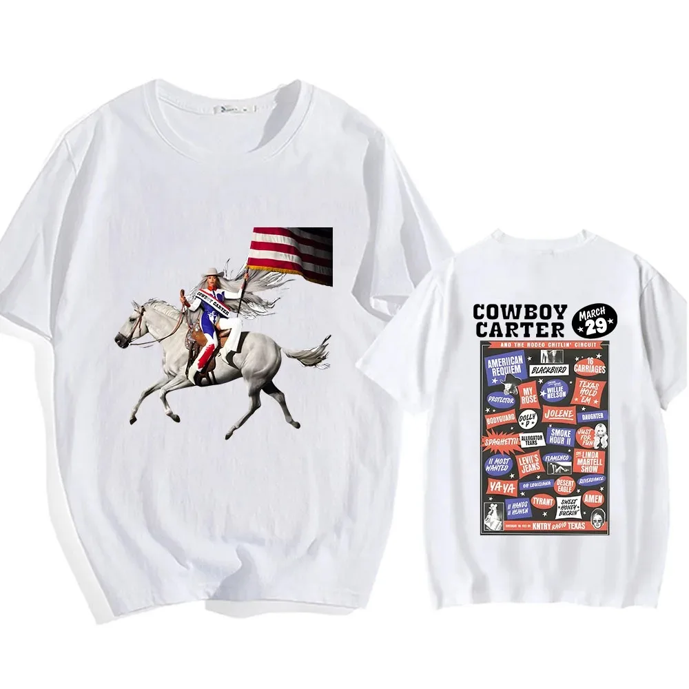 Cowboy Carter Beyoncée T-shirt Graphic Printing Tee-shirt Cotton Short Sleeve Summer Tshirts Women/Men Clothing Streetwear Girls