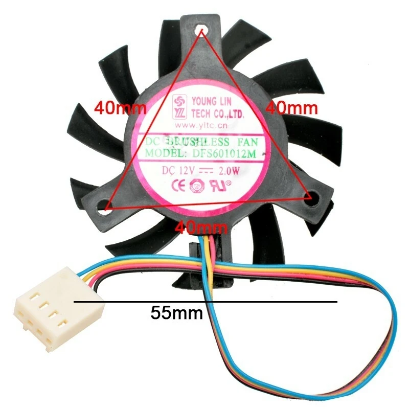 D FOR YOUNGLIN DFS601012M Fan DC12V 2W 55mm 4-PIN Router Fan/Industrial Control Fan