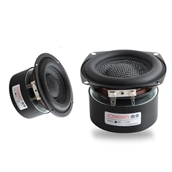 2PCS 3.5 Inch Speaker Driver Unit Mid-woofer Subwoofer Bass Hifi Woven Basin Powerful Sound Audio Amplifier LoudSpeaker 35~80W