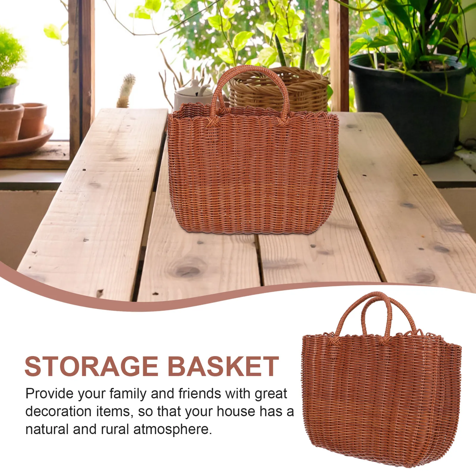 

Прочная плетеная корзина для хранения фруктов, овощей, хлеба, десертов, для сервировки на вечеринках, натуральный деревенский декор для дома, ручная работа